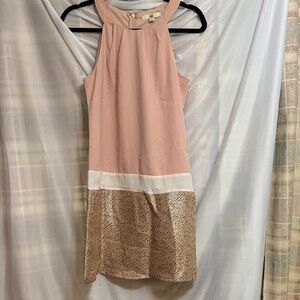 Ya Los Angeles Pink and White Mini Dress